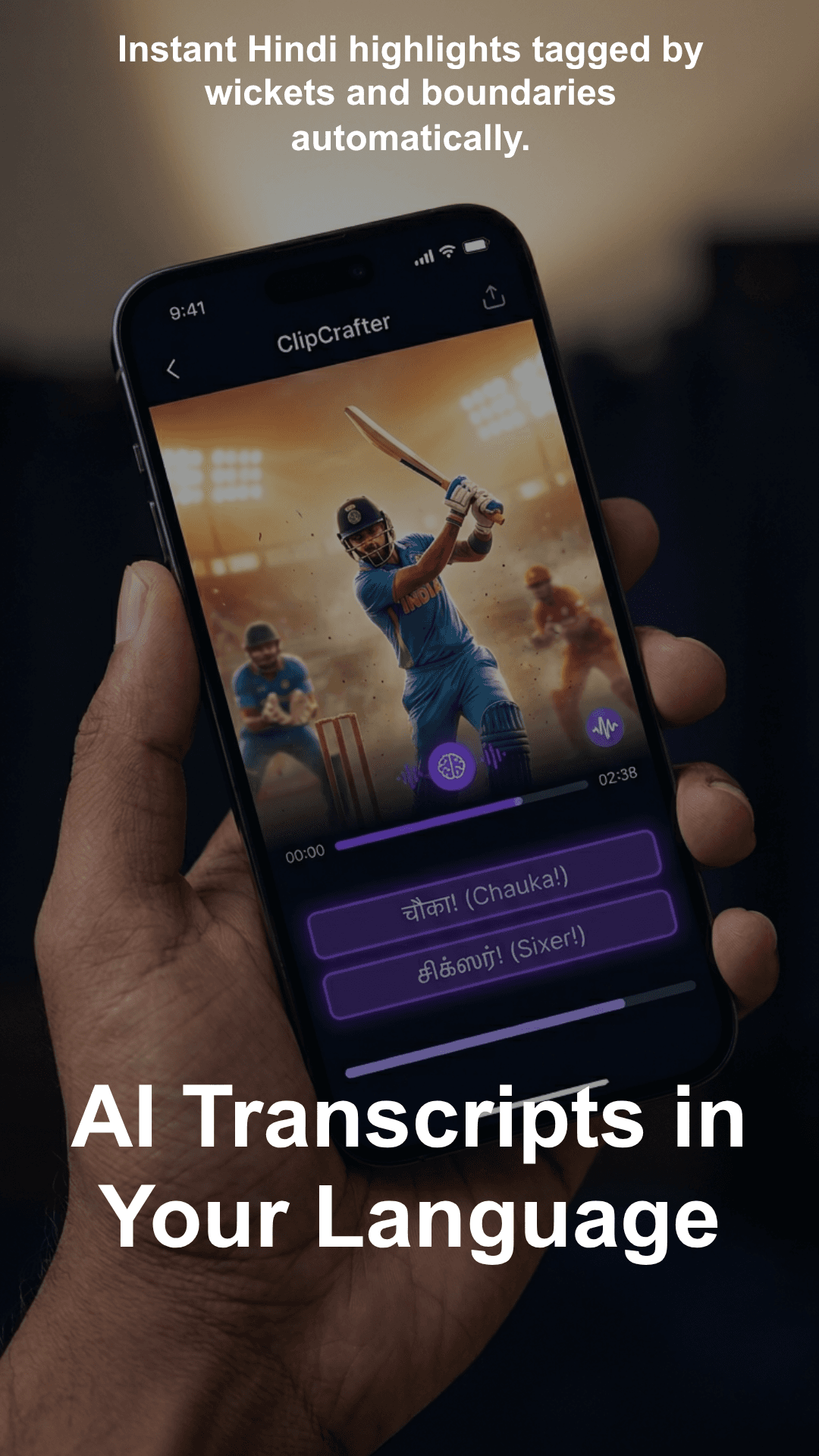 AI transcripts in Hindi and other Indian languages